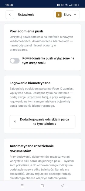 Confirmation that the app is installed, shown in the panel settings