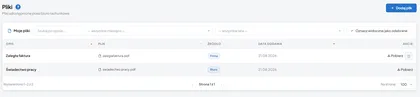 Company view — custom files shared by the accounting office
