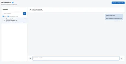 Conversation with the accounting office in the Messages module