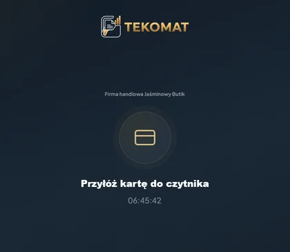 Екран RFID-кіоску — прикладання картки до зчитувача входить працівника в систему