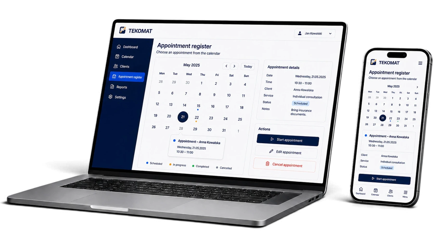 Tekomat — appointment scheduler